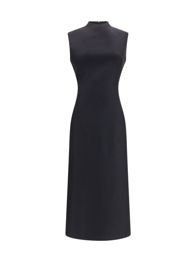 sleeveless virgin wool midi dress