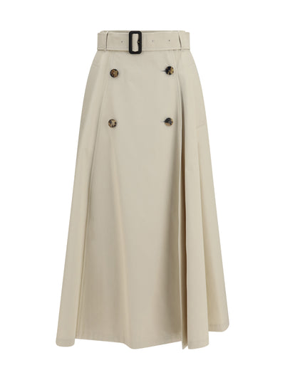midi trench skirt in gabardine
