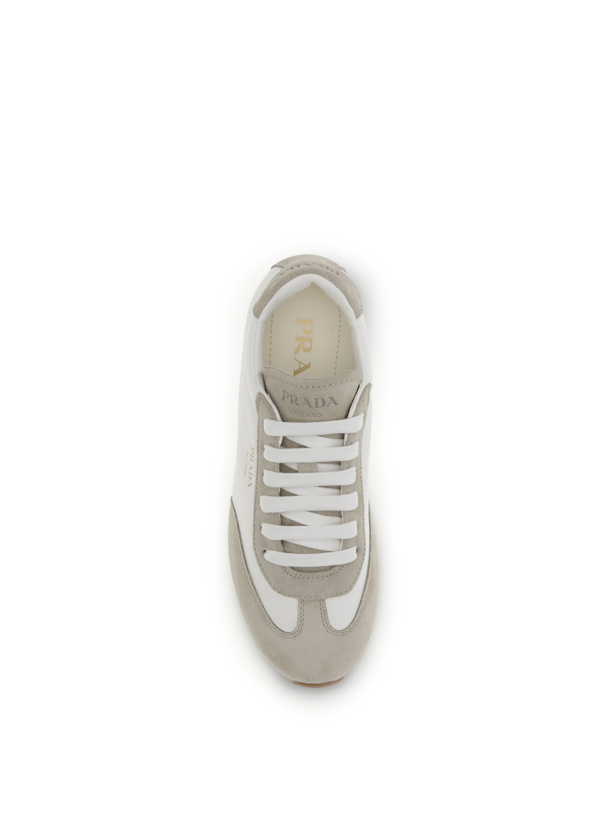 PRADA 35.5 nappa leather and suede sneakers