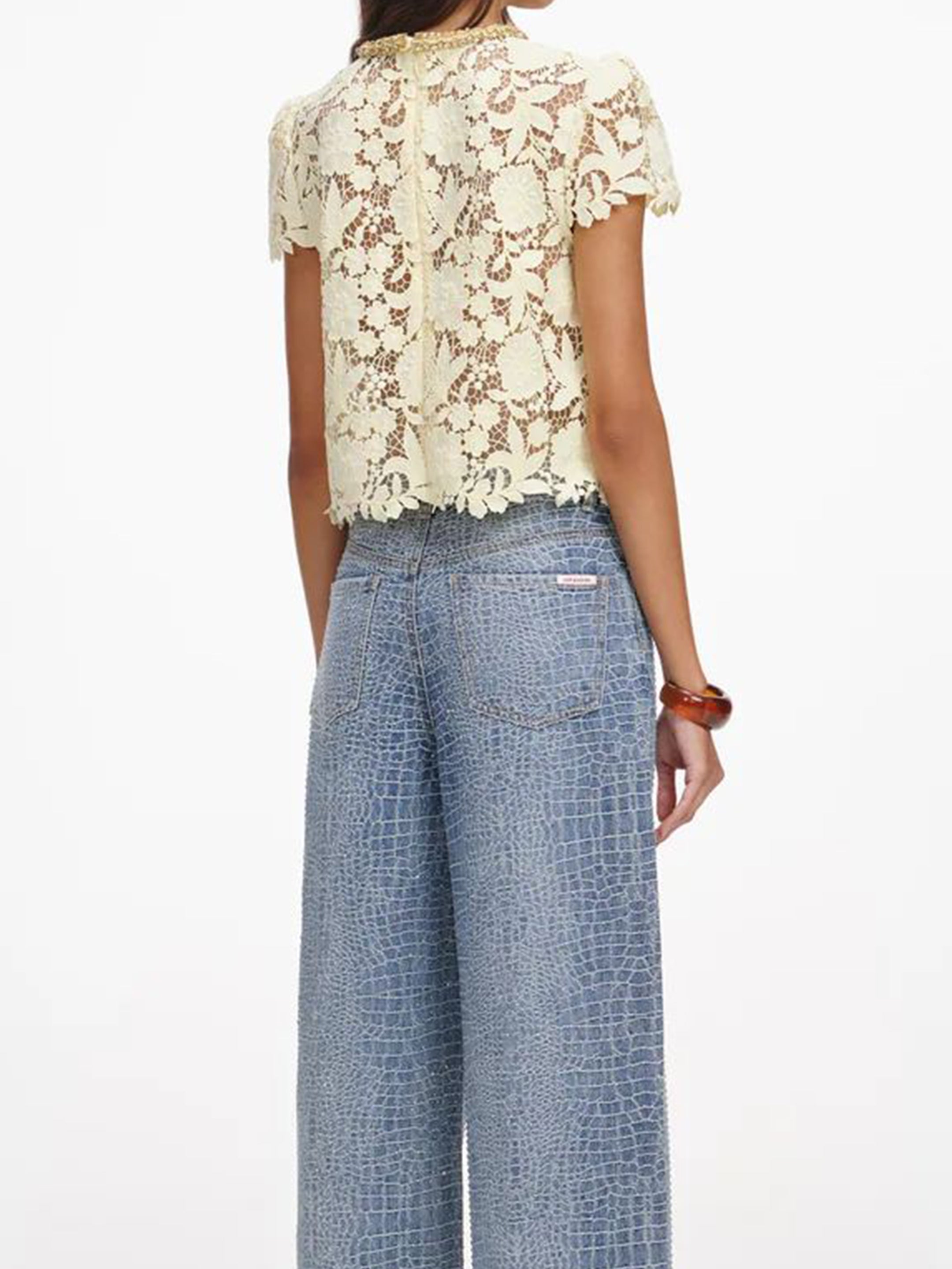 SELF PORTRAIT 10 yellow lace top