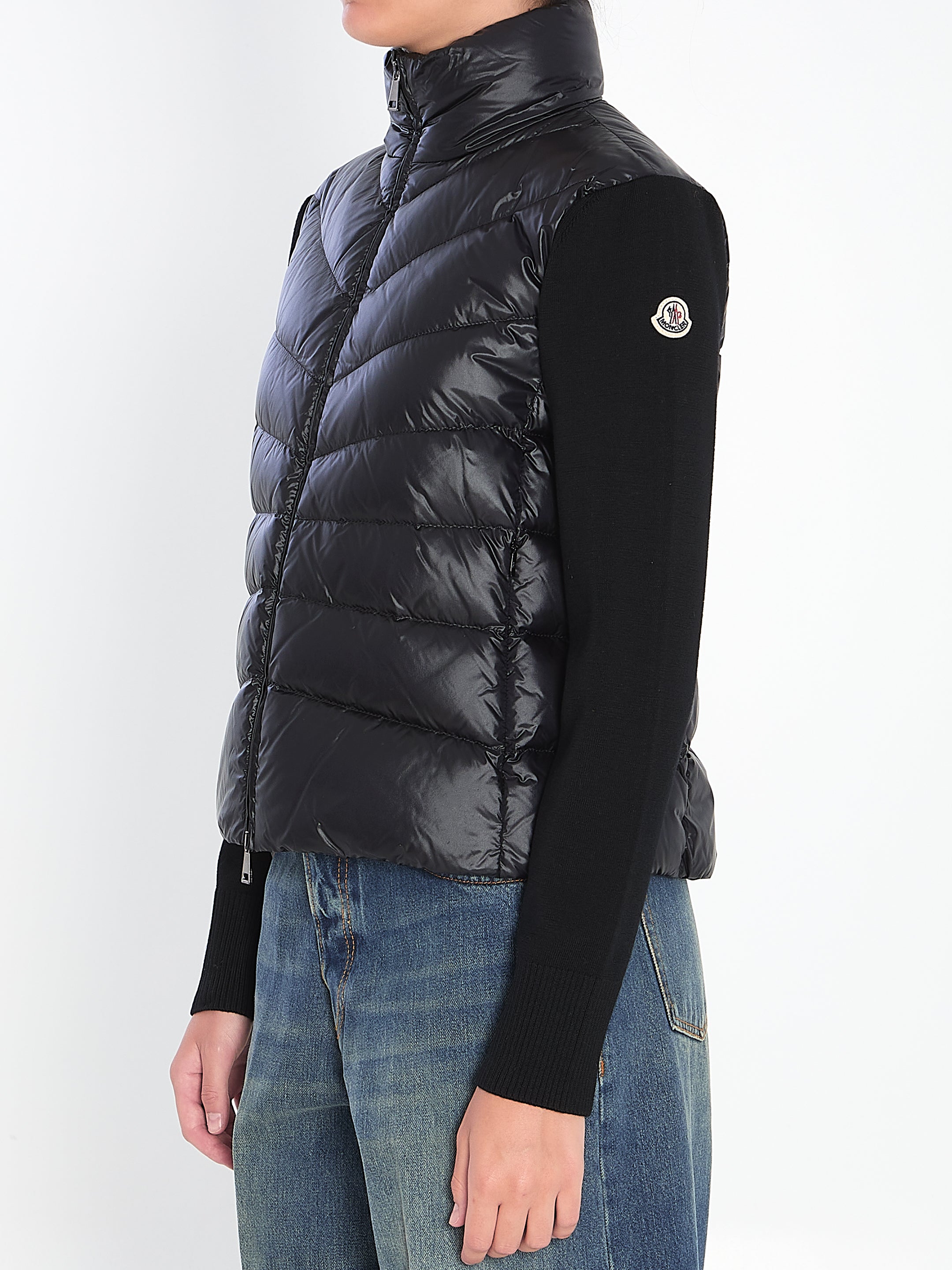 MONCLER XS padded wool cardigan