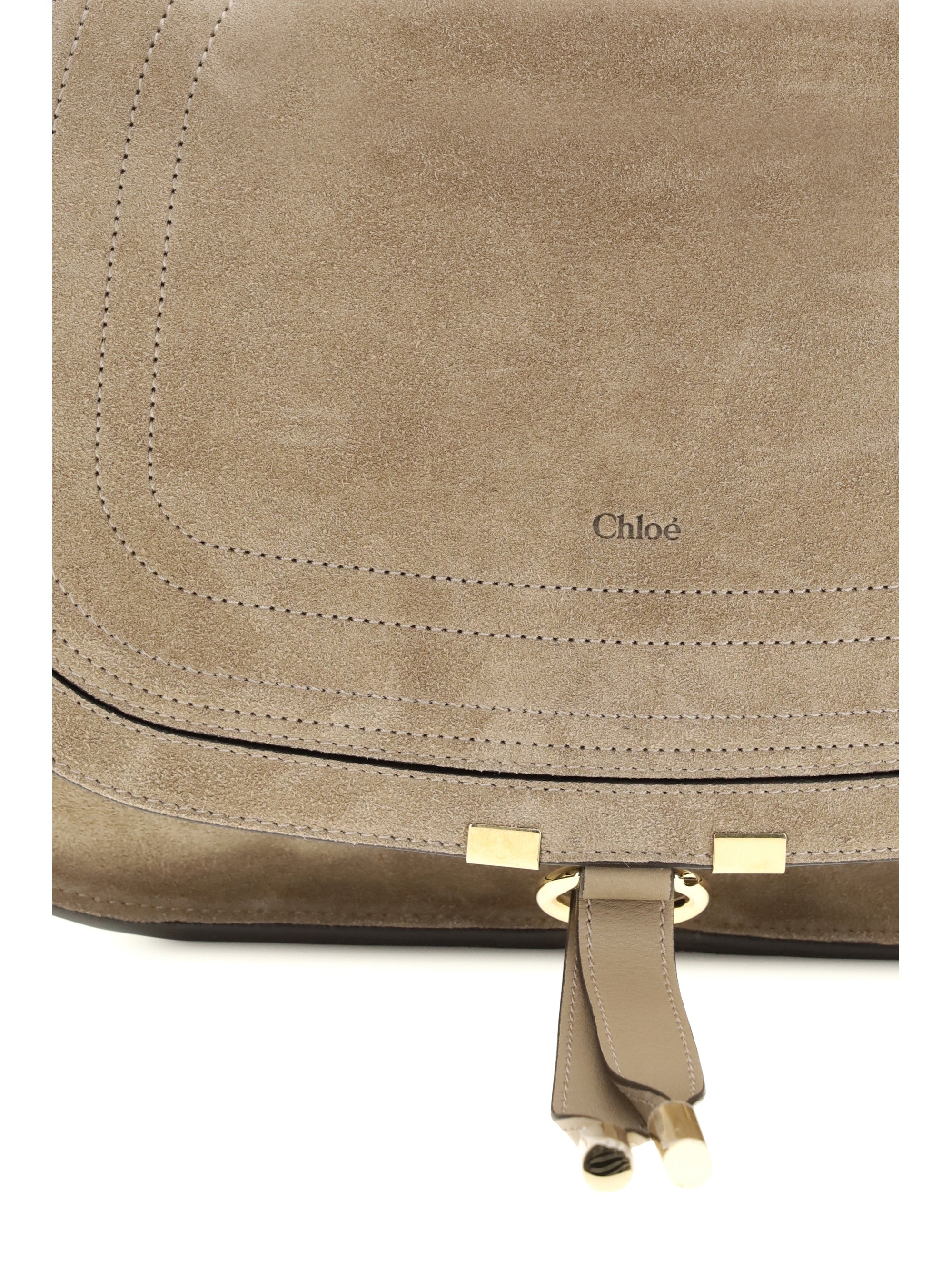 CHLOÉ OS marcie suede leather shoulder bag