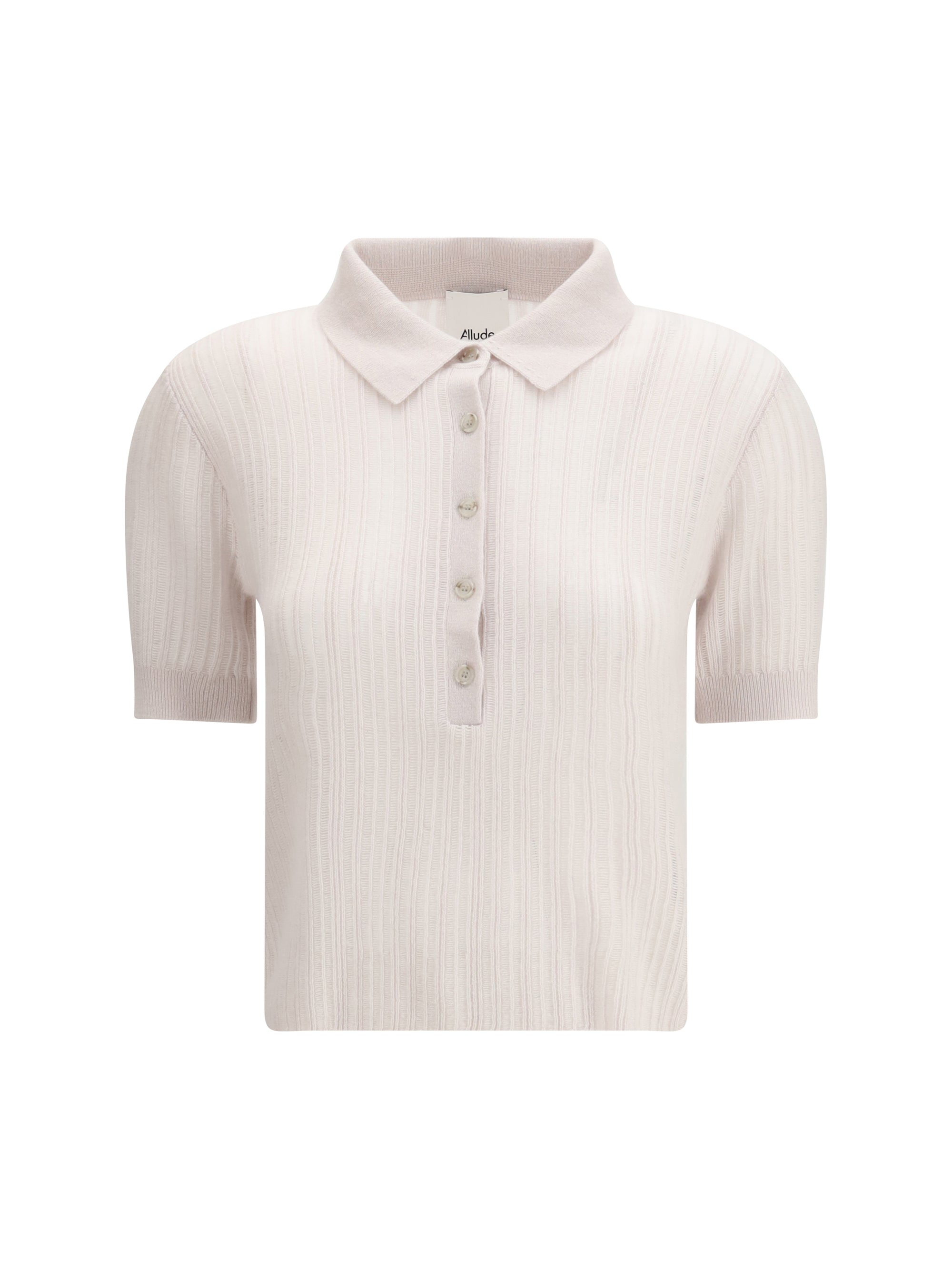 ALLUDE S polo-neck short-sleeve sweater