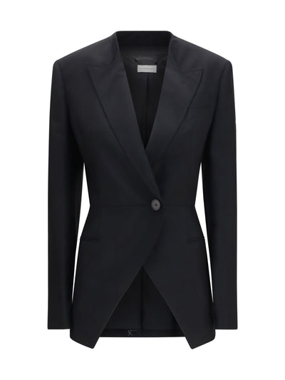 cut-out double-breasted blazer