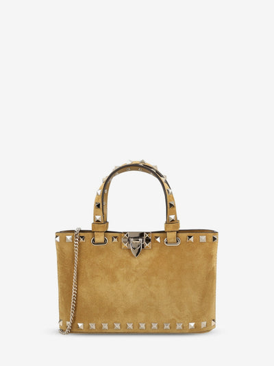 rockstud mini suede shopping bag