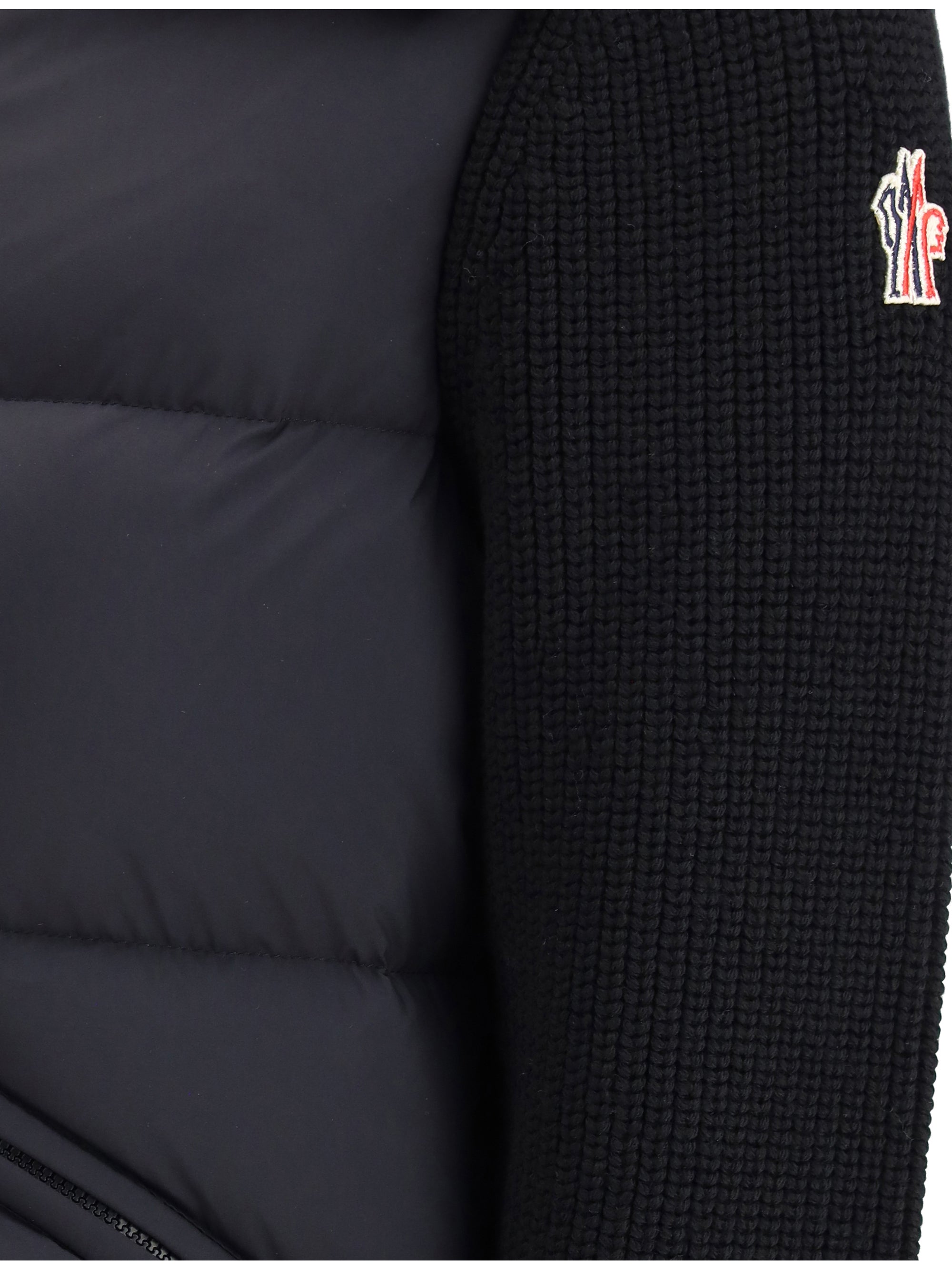 MONCLER GRENOBLE M padded wool zip-up cardigan