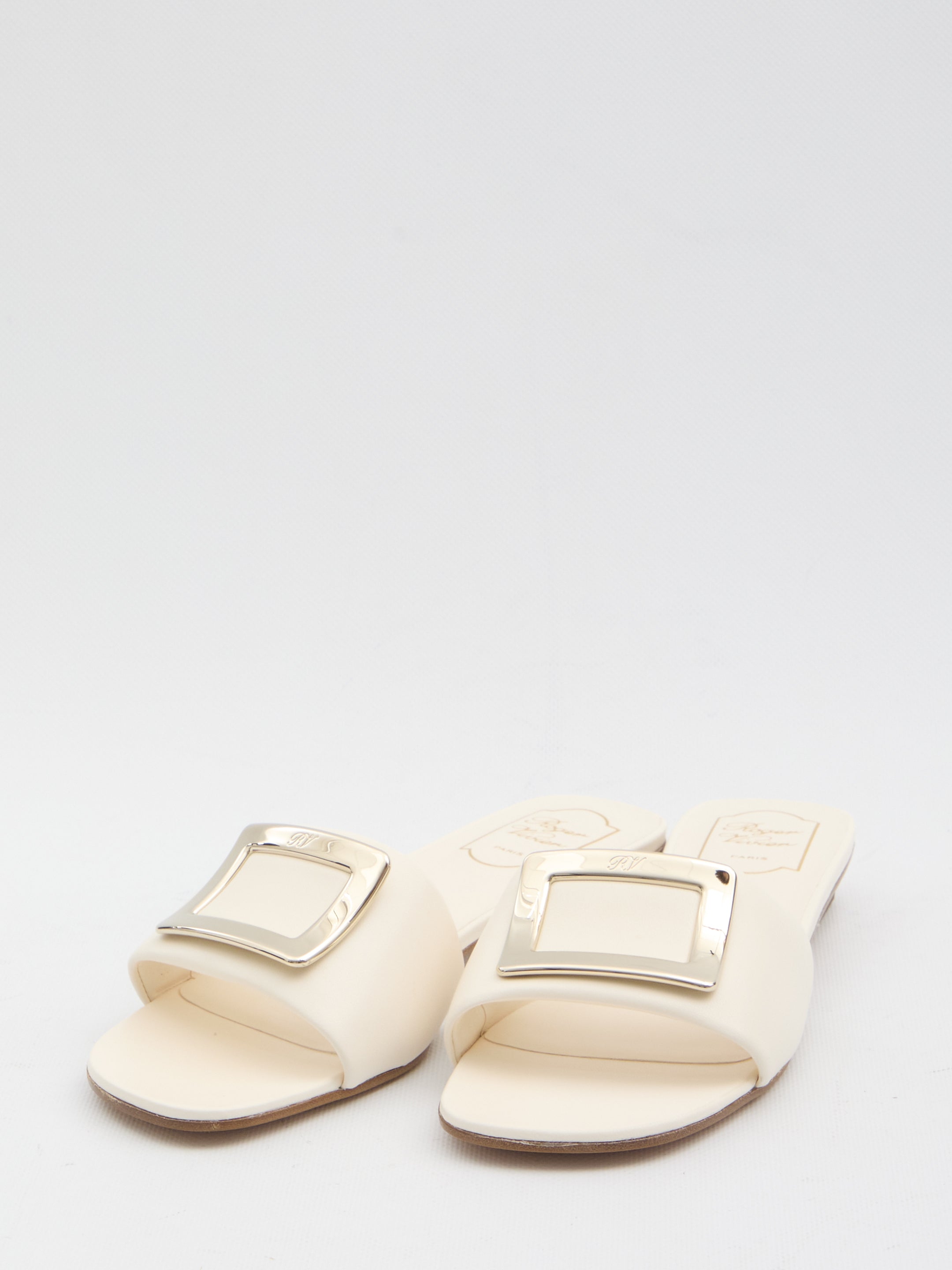 ROGER VIVIER 36 rv padded leather slides