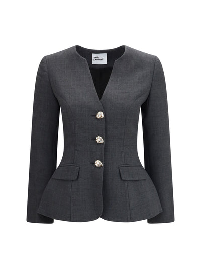 wool peplum blazer