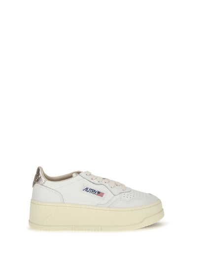 medalist platform leather sneakers