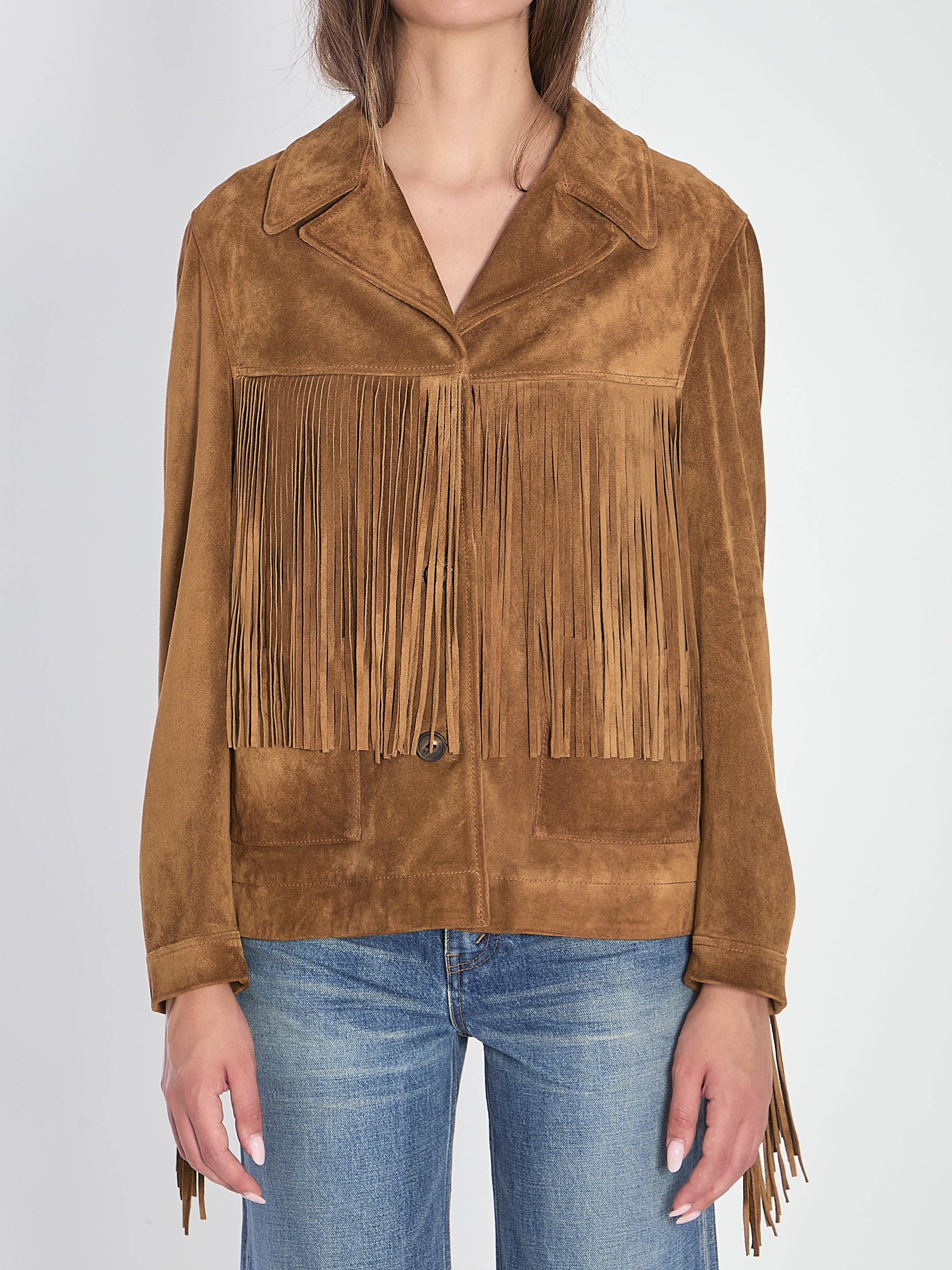 GOLDEN GOOSE 40 suede jacket with fringe