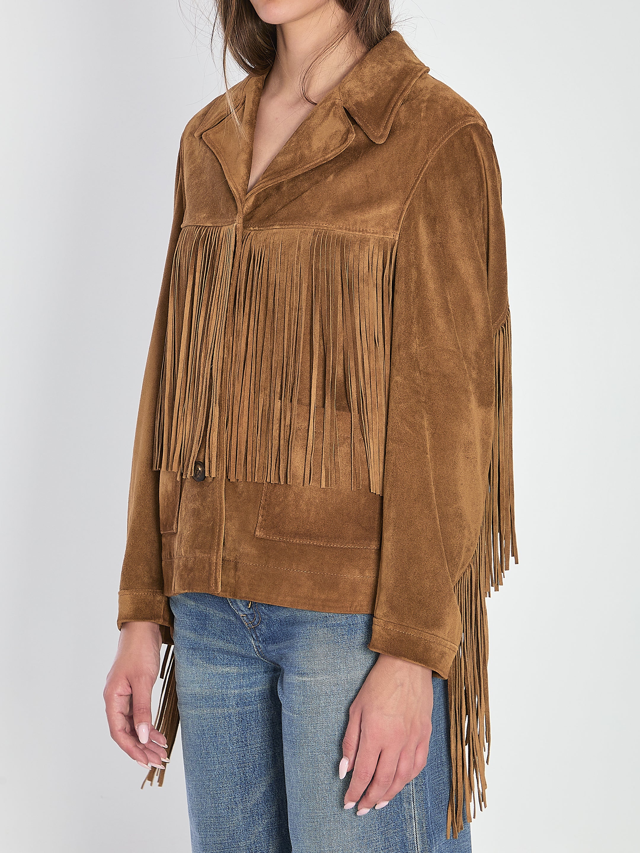 GOLDEN GOOSE 40 suede jacket with fringe