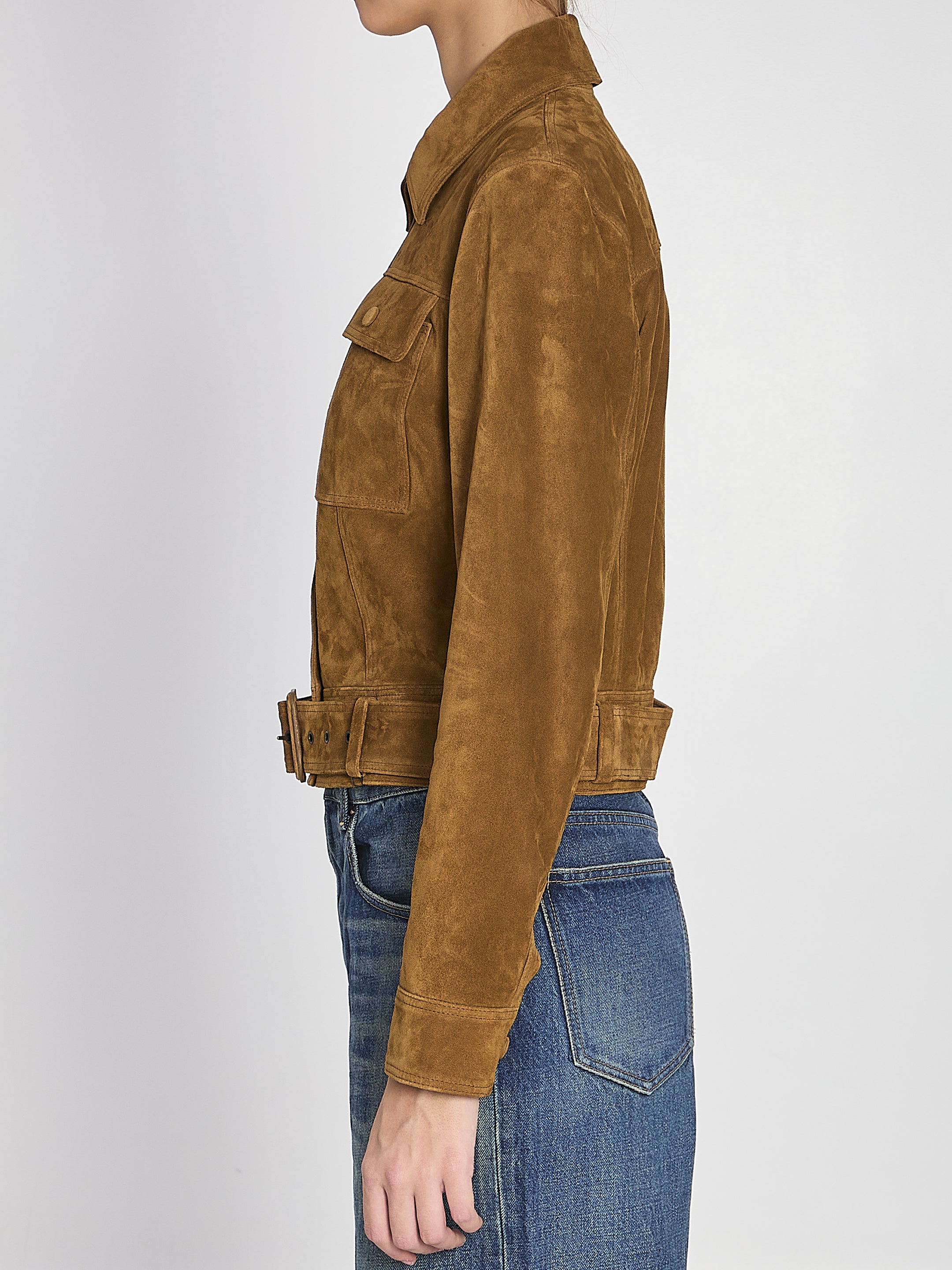 SAINT LAURENT 38 vintage suede leather jacket