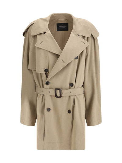belted double-breasted trench coat