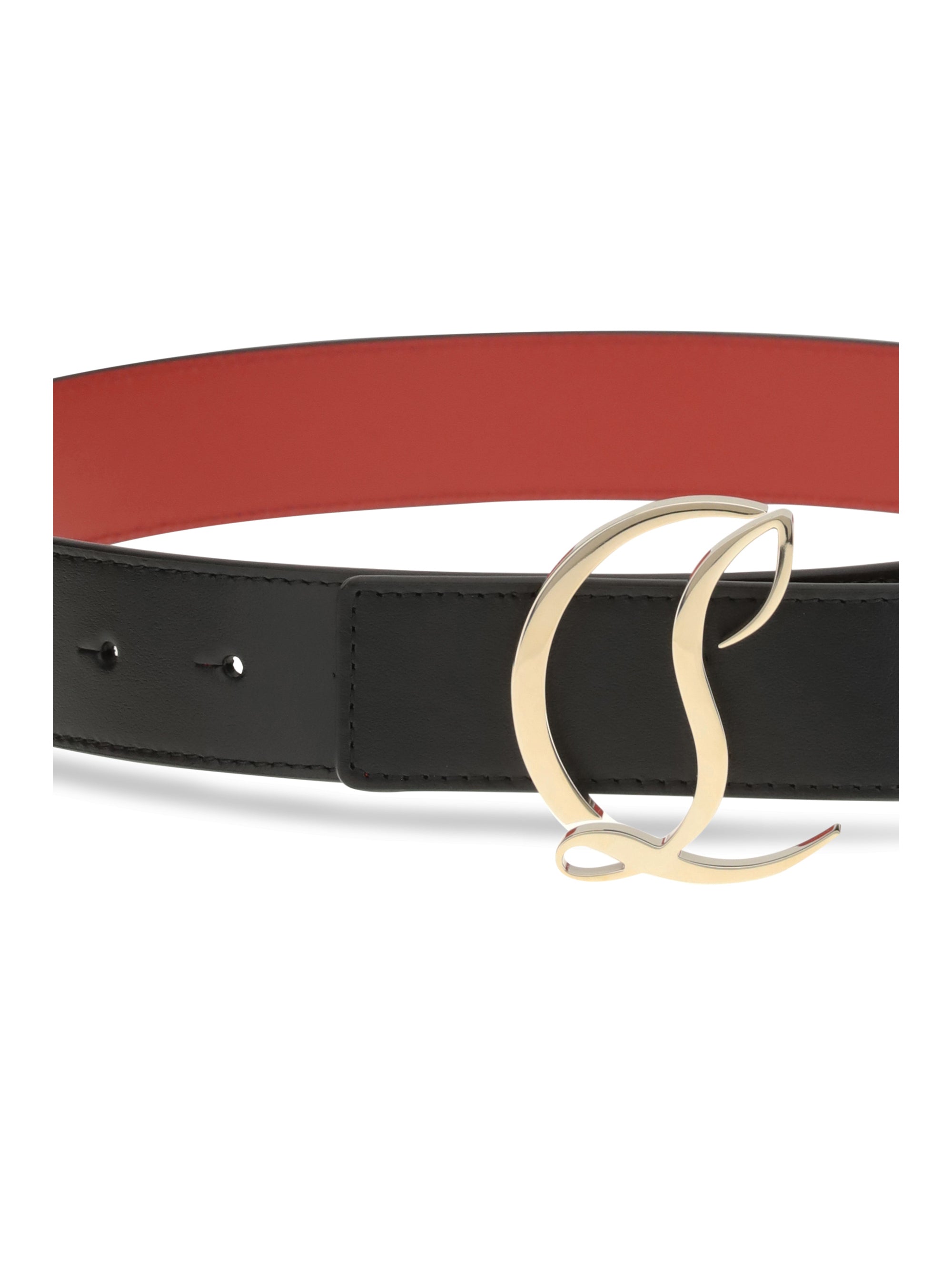 CHRISTIAN LOUBOUTIN 75 logo belt