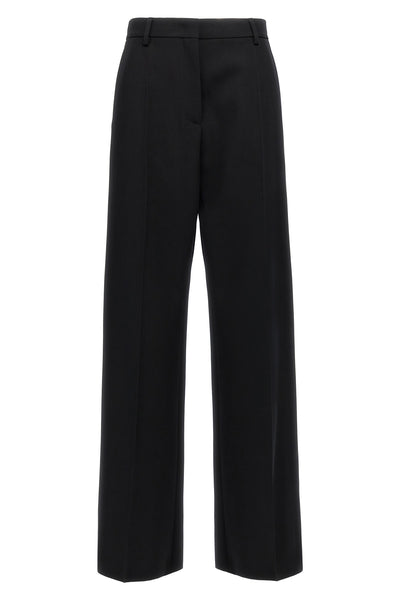 solid grisaille wool trousers