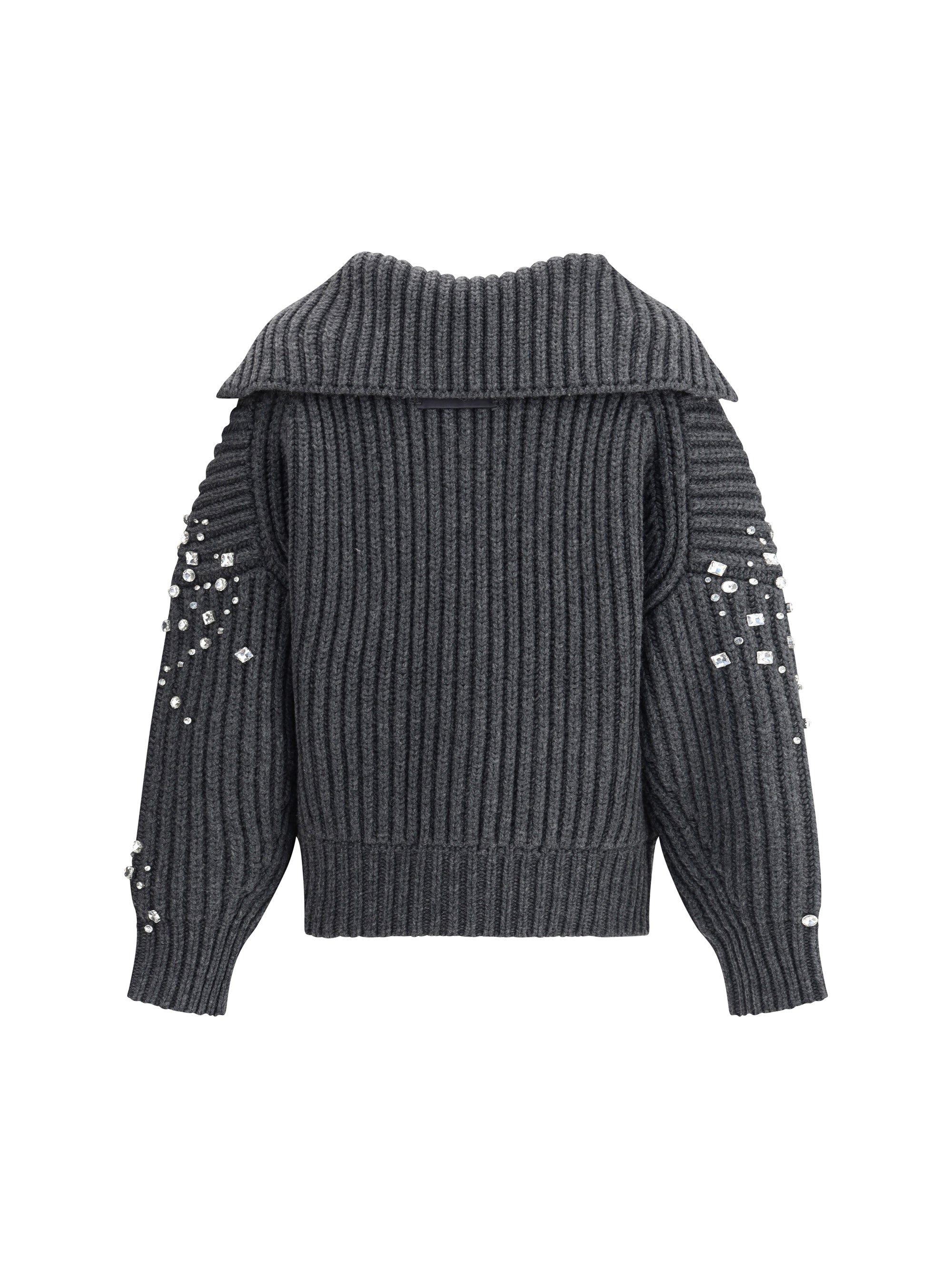 PINKO M rhinestones wool cardigan