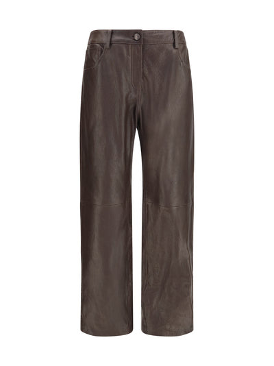 straight-leg leather pants