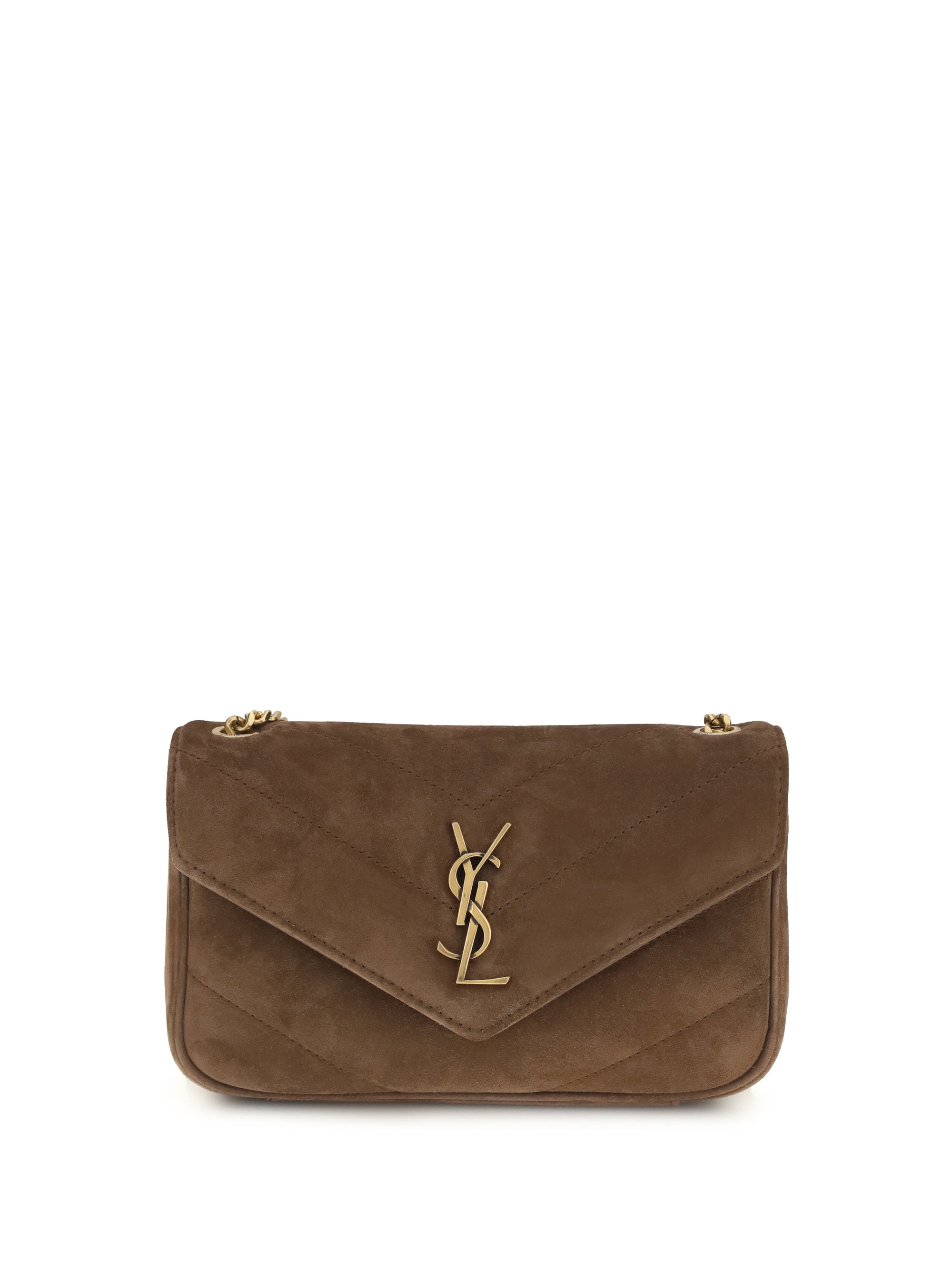 SAINT LAURENT OS loulou mini suede shoulder bag