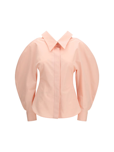 cut-out cotton poplin shirt