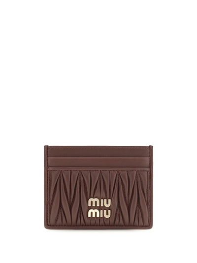 matelassé nappa leather card holder