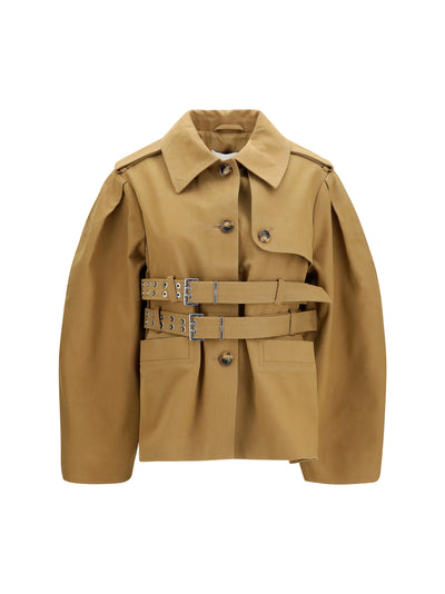 canvas jacket with double belt