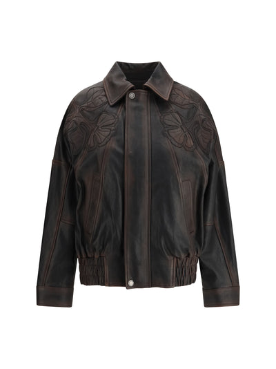 nappa leather bomber jacket