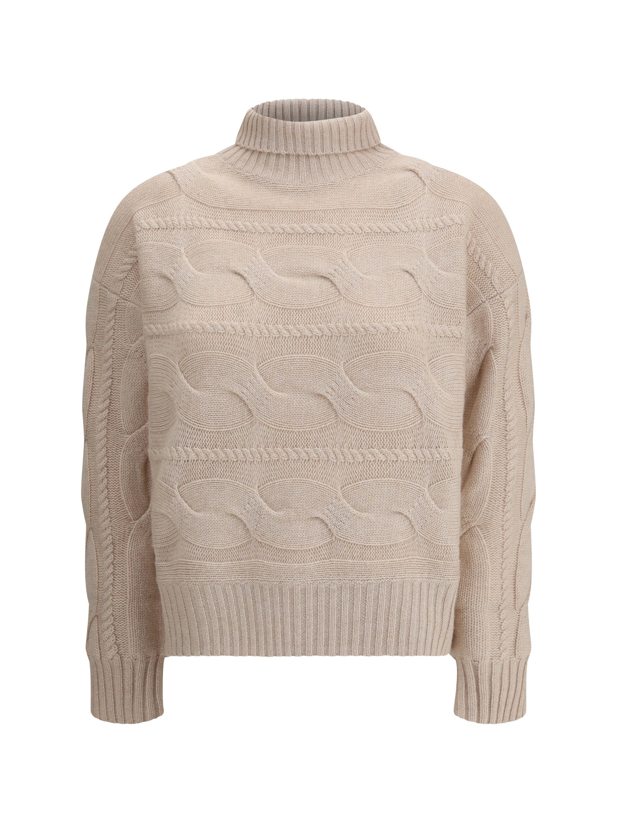 MAX MARA STUDIO L cable-knitted wool and cashmere sweater