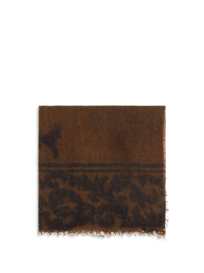 soufflé cashmere scarf with baroque motif