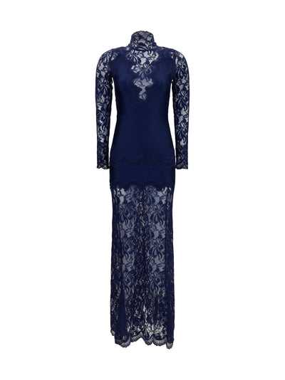 long lace and jersey dress