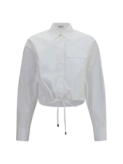 cotton shirt with drawstring waist