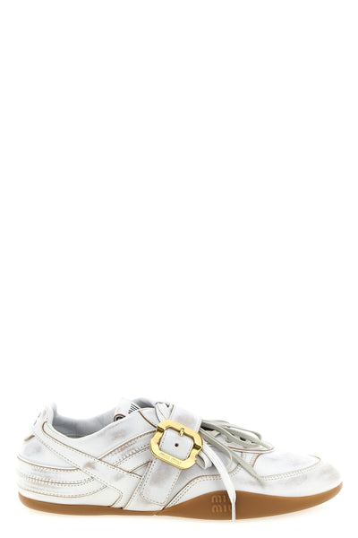 gymnasium waxed leather sneakers