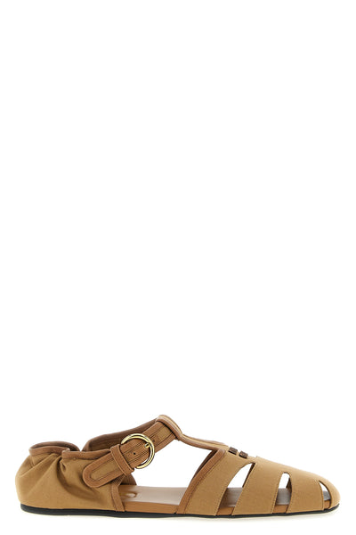cotton and nappa sandals