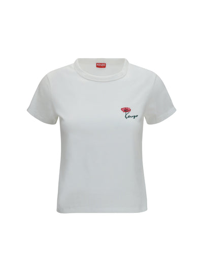 kenzo tulip embroidered cotton t-shirt