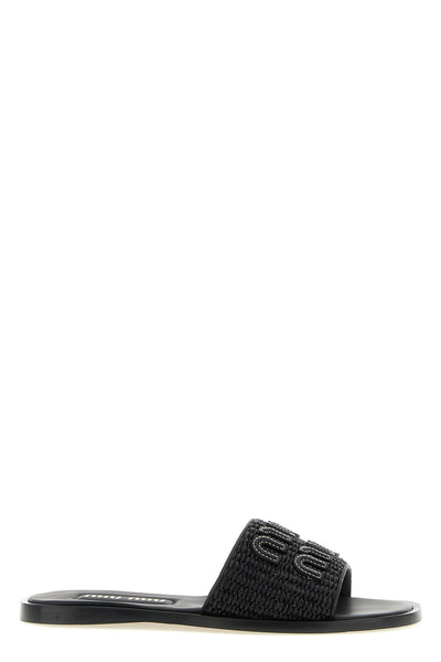 the miu miu slide sandal presents a refined interpretation of a classic summer m