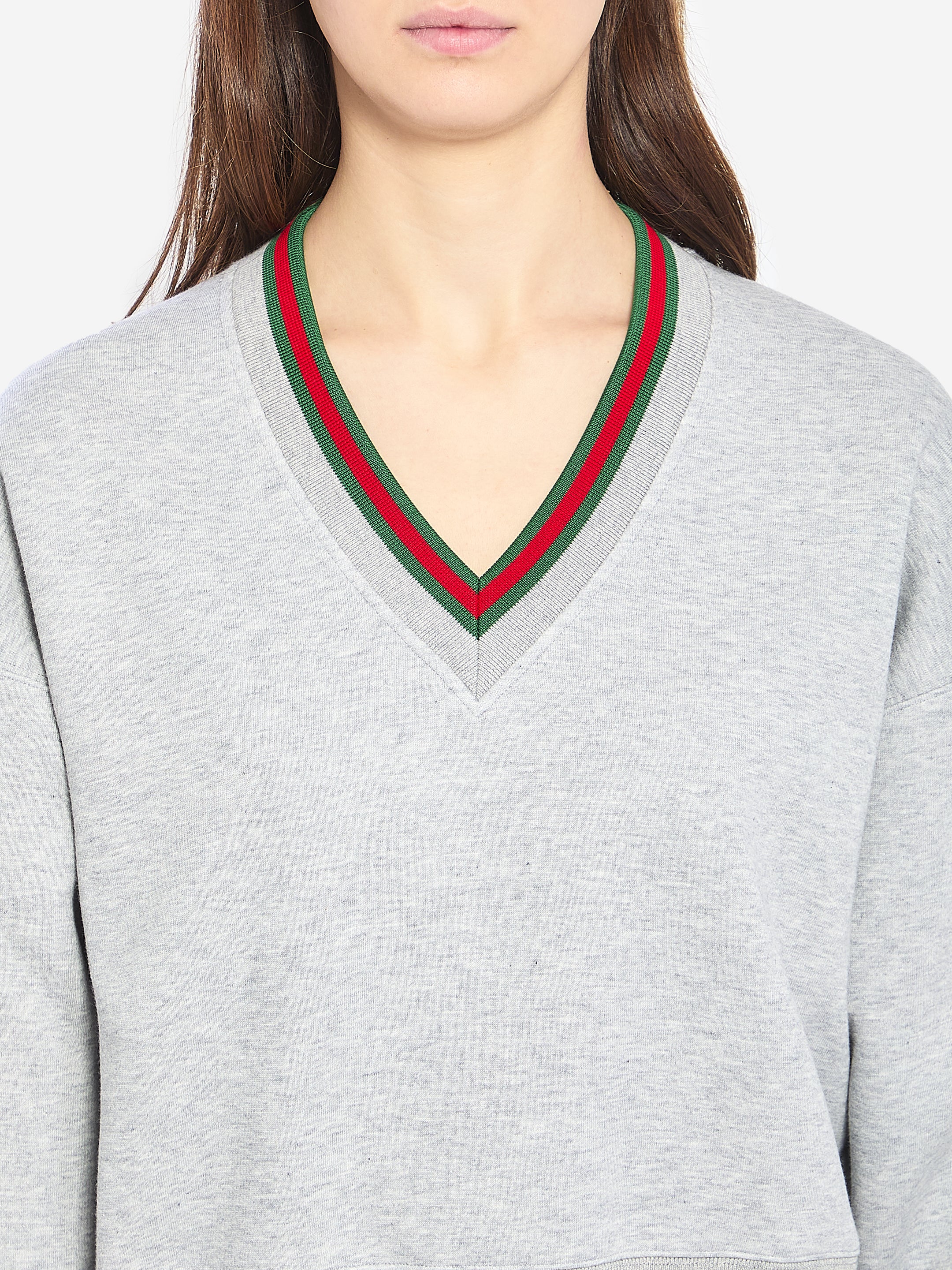 GUCCI XS web cotton jersey sweatshirt