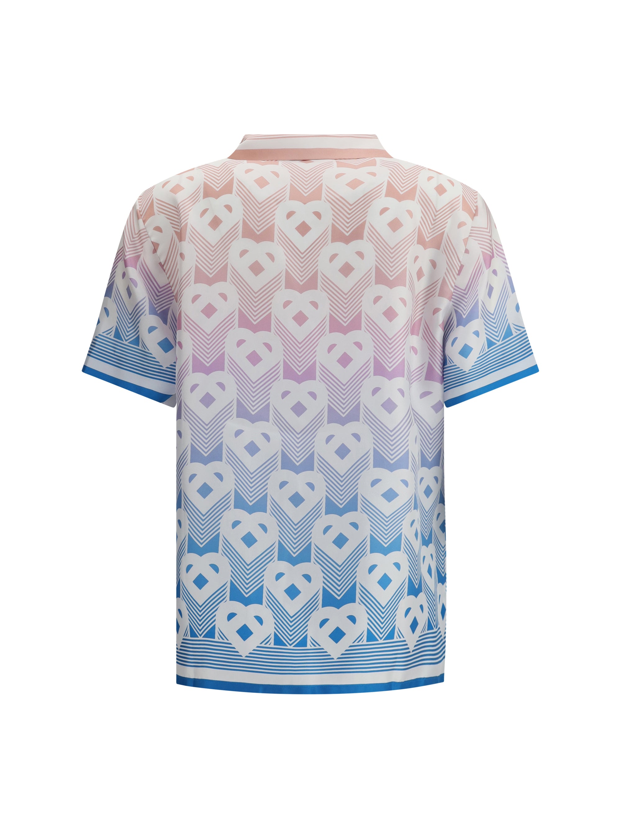 CASABLANCA M silk cuban collar short sleeve shirt