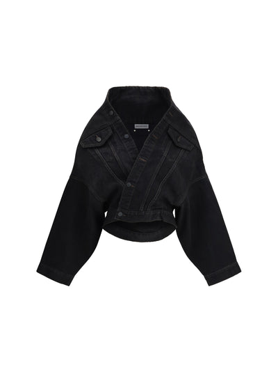 wrap organic japanese denim jacket