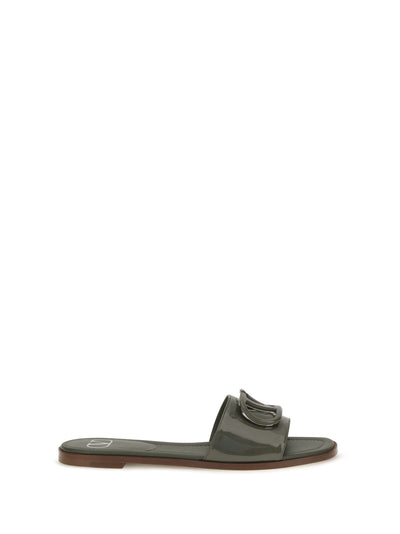vlogo patent leather slide sandals