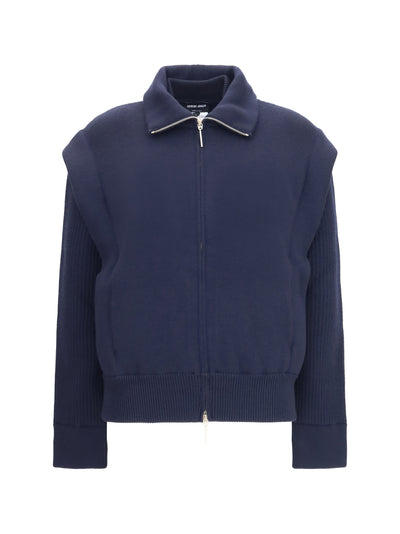 padded virgin wool bomber jacket
