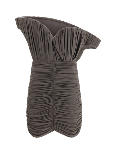 asymmetrical petal mini dress
