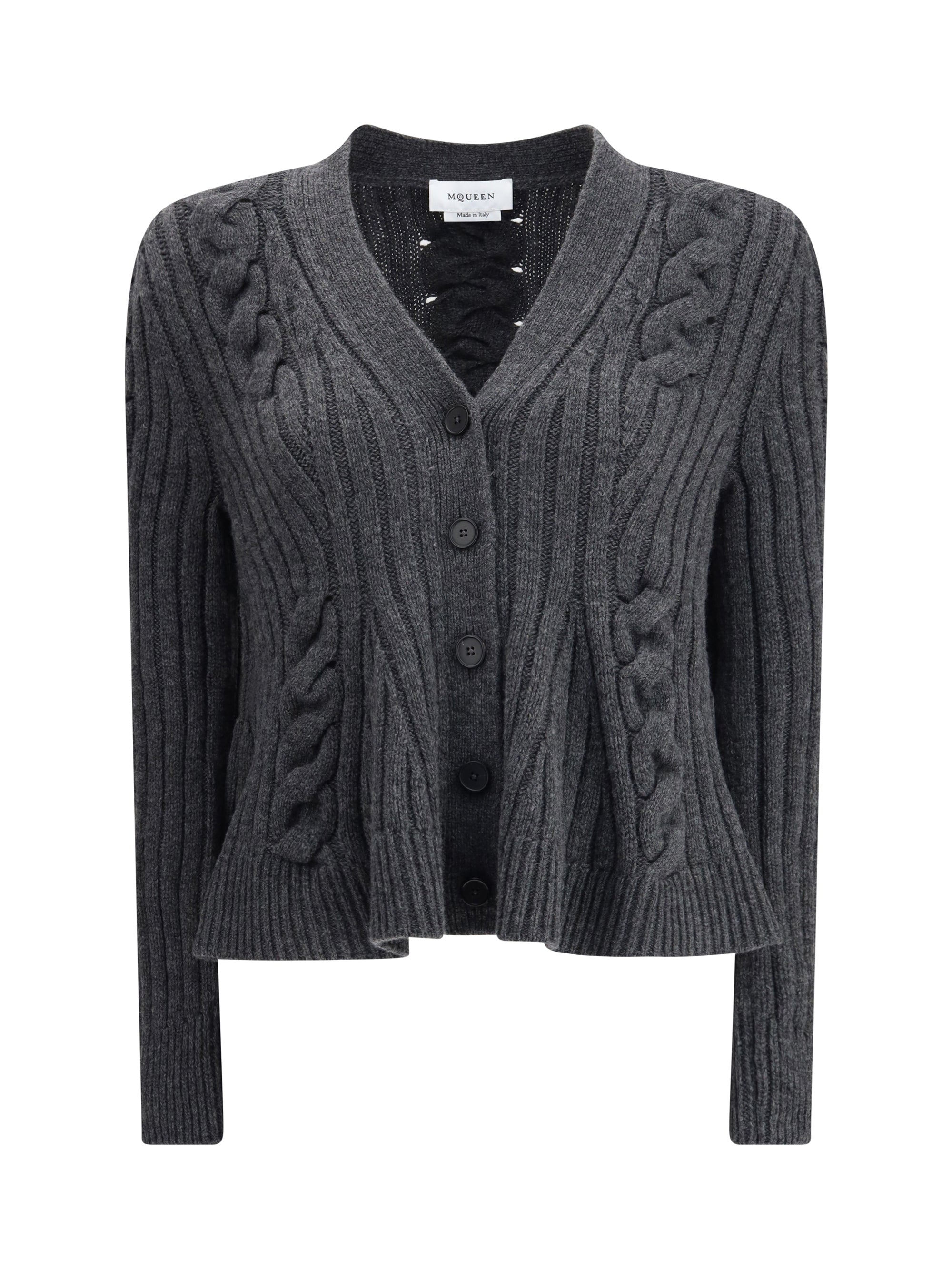 ALEXANDER MCQUEEN L peplum cable cardigan