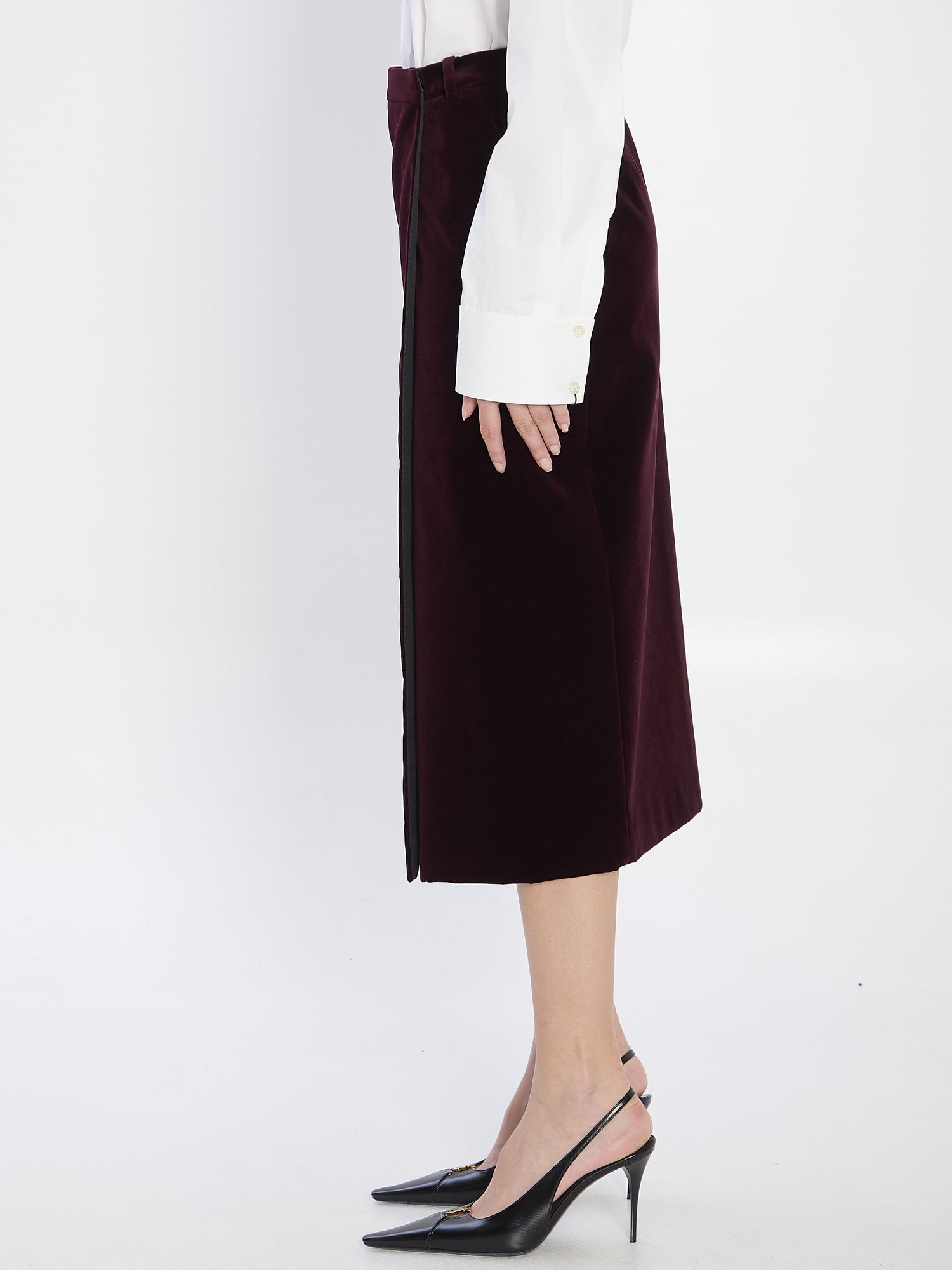 SAINT LAURENT 38 wrap skirt in velvet