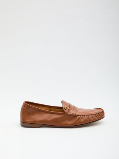 medusa leather loafers