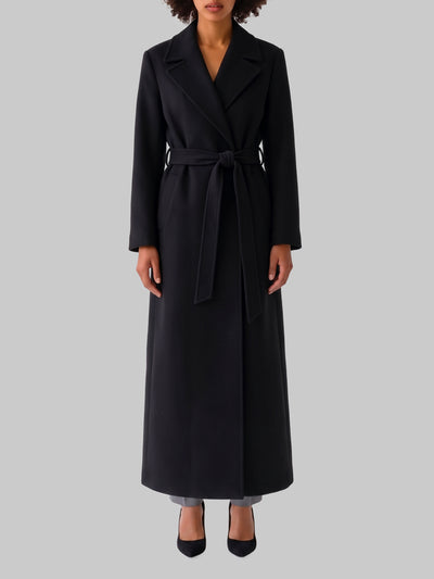 wool coat with a belt in virgin wool