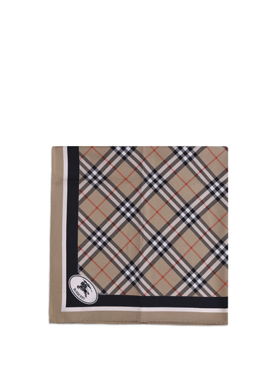 silk check scarf