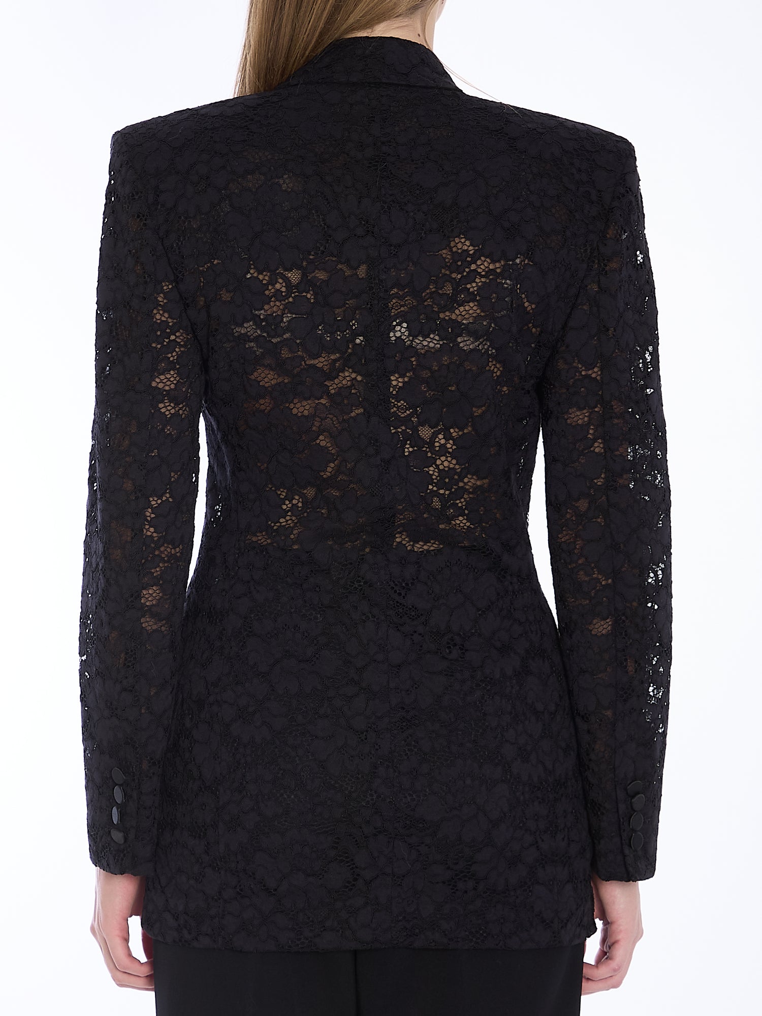 SAINT LAURENT 36 tuxedo jacket in guipure