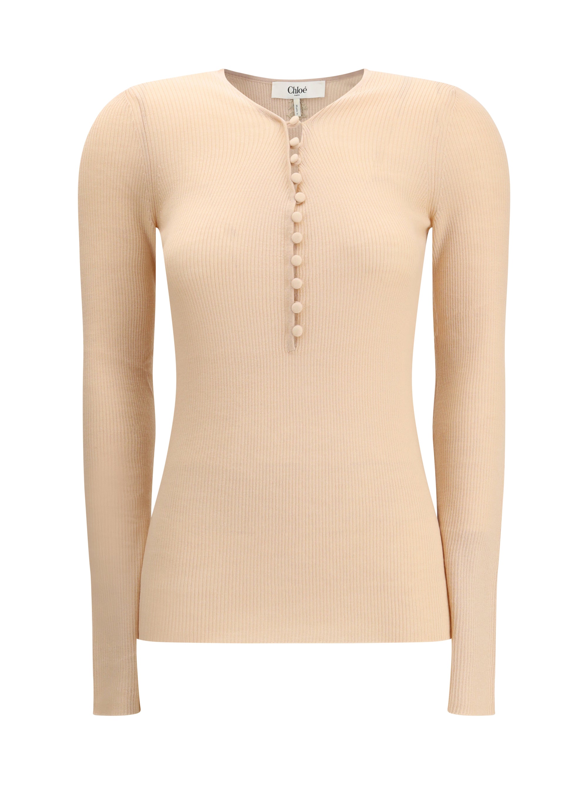 CHLOÉ L merino wool henley sweater