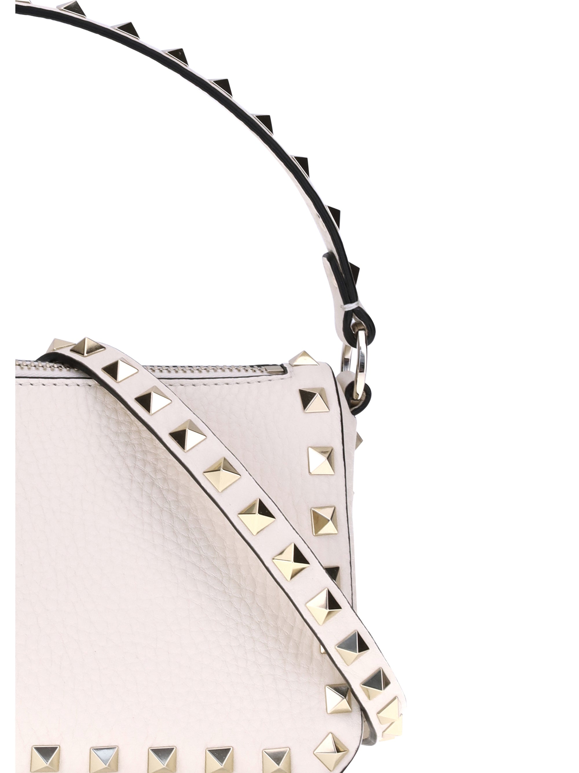 rockstud zip-up shoulder bag