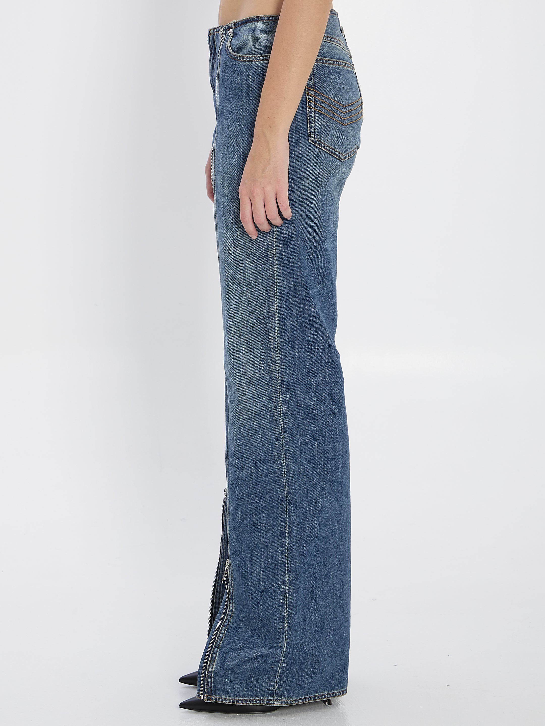 JEAN PAUL GAULTIER 27 denim front zipped trousers