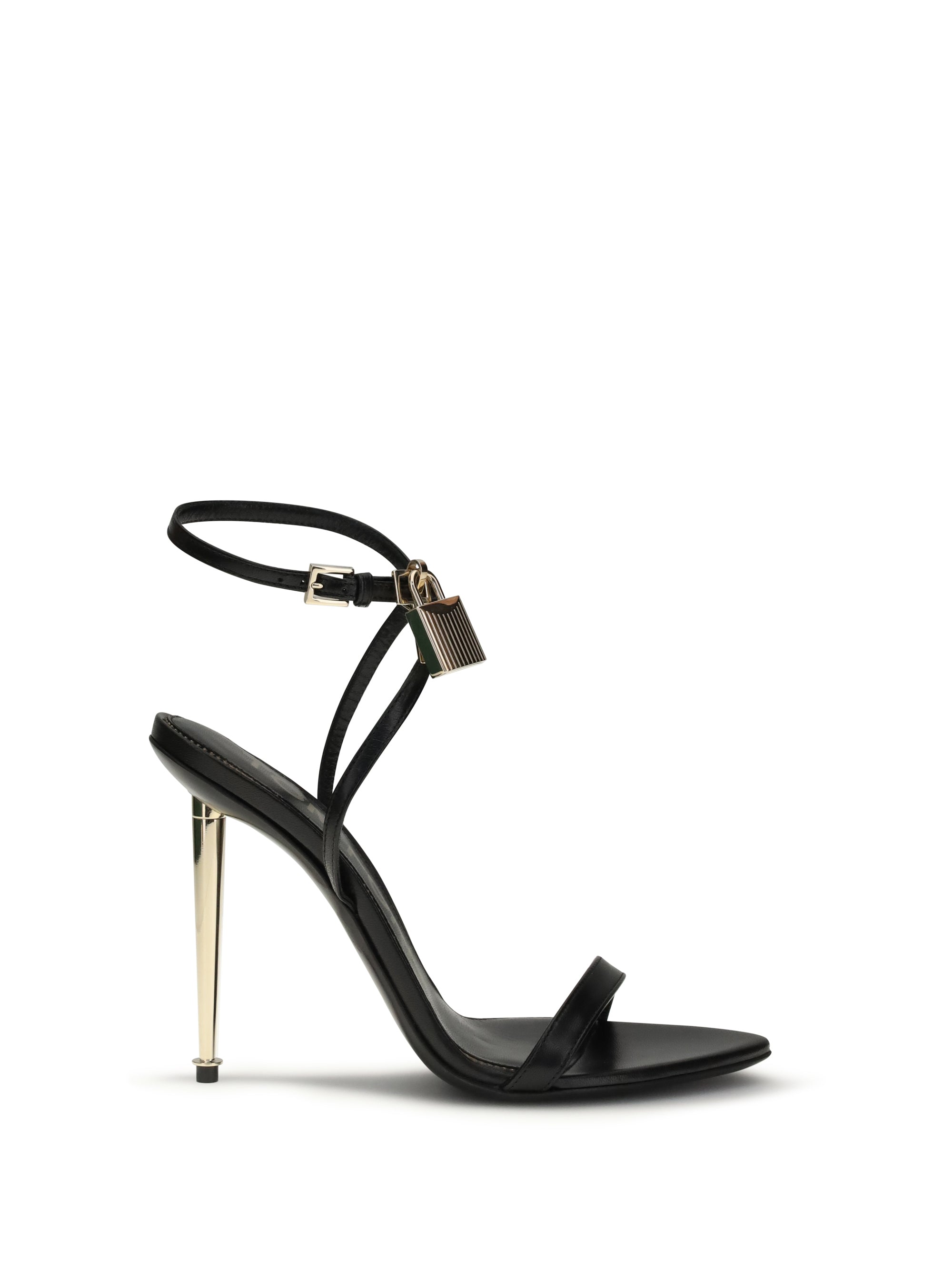 TOM FORD 36 padlock pointy naked heeled sandals